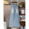 DIMANAF 2025 Plus Size Autumn Blue Basic Jeans New Pants Elastic  Women Loose Denim Trousers Big Casual Pants 6XL