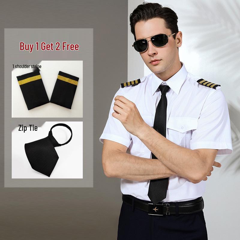 Herren-Uniformhemd für Flugbegleiter und Piloten 39 gray