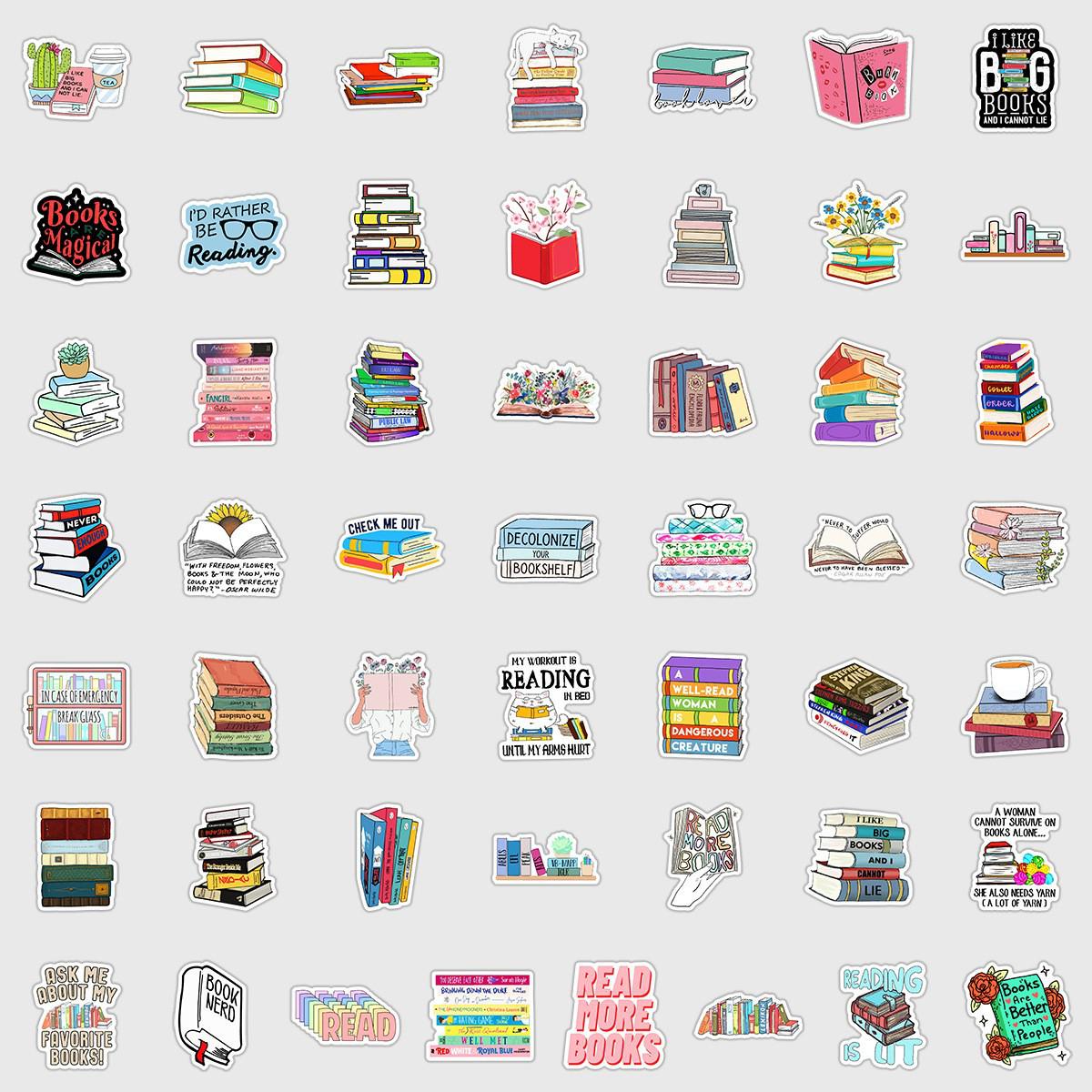 50 Sheets Creative Book & Graffiti Stickers, Waterproof for Luggage & Water Bottles.