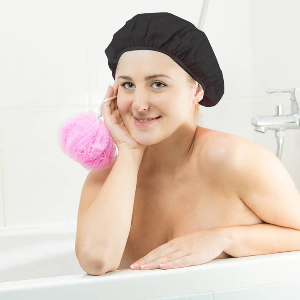 Waterproof Shower Hat Double Layer Shower Hair Cover Women Supplies for Bathroom Kitchen