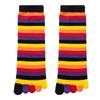 1 Pair Rainbow Toe Socks Colorful 5 Toe Calf Socks Rainbow Striped Leg Warmers Funny Long Toe Socks for Women and Girls