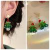Mori Style Green Crystal Christmas Tree Necklace & Earrings: Chic, Fresh & Sweet Girly Jewelry