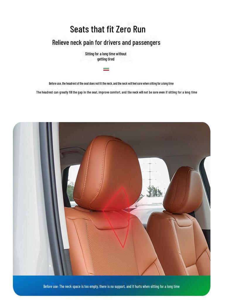 Kopfstütze aus Leder für Leapmotor C10/C16: Atmungsaktive, bequeme Nackenstütze