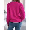HNXC Autumn and Winter Casual Color-blocking Braided Long-sleeved Pullover Sweater for Women