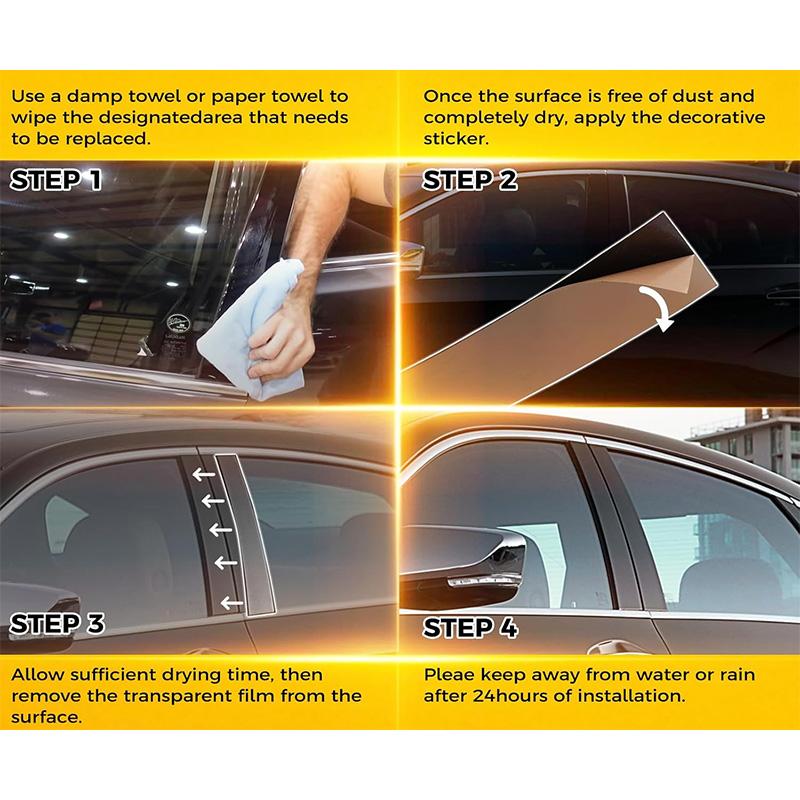 6Pcs Car Trims Stickers For Infiniti G35 G37 2002 2003 2004 2005-2013 Black Window Pillar Door Posts Panel Cover Decal