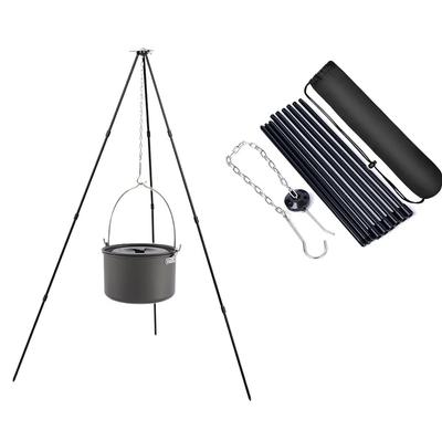 Sitengle Tripod Campfire Tripod Camping [4-Section] Dutch Oven Stand 15kg Load Capacity Height Adjustable Storage Bag Included Campfire Hanger Outdoor