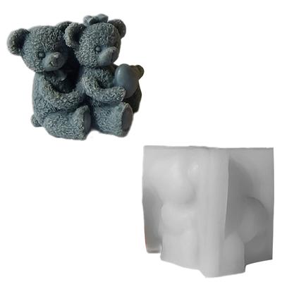 Silikonform mit Bärenmotiv, niedliche Kerzenformen, flexible Silikonform, schöne Ornamentformen zur Kerzenherstellung