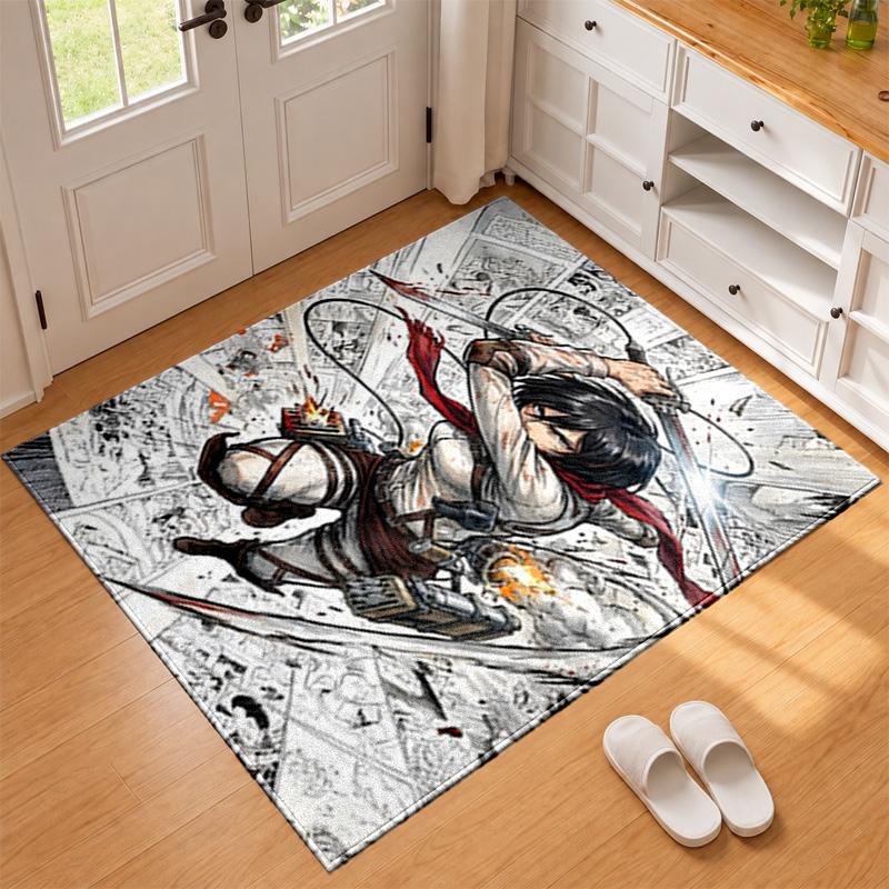 Attack on Titan Carpet Door Mat for Living Room or Bedroom Protective Mat Under Chair Office Decoration Christmas Gift Birthday Present
