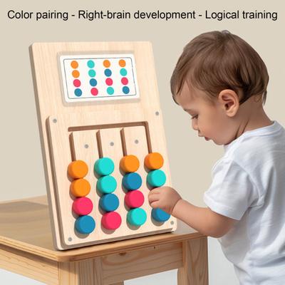 Vierfarbiges Schach-Puzzlespiel Feinmotorik Farbe Logisches Denken Training Buntes Puzzle Zuordnungs-Brettspiel Kleinkinder Jungen Mädchen Lernspielzeug