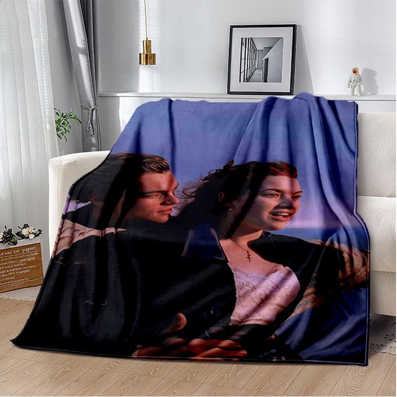 3D Print Titanic Movie Poster Blanket,Soft Throw Blanket for Home Bedroom Bed Sofa Picnic Travel Office Rest Cover Blanket Kids