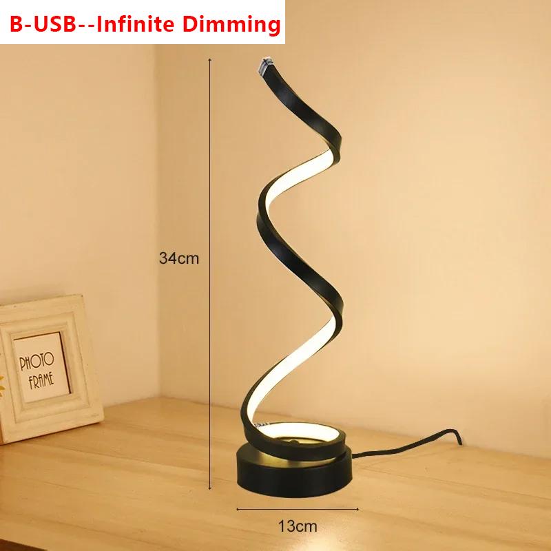 LED Table Lamp USB Plug Eye Protect Desktop Decor Lights For Living Room Bedroom Bedside Study Black/white dedsk Decor Lighting