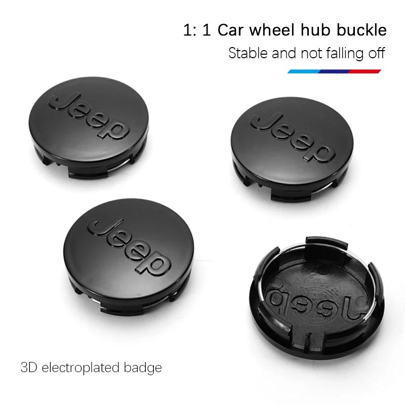 Für Jeep Für Jeep Renegade Compass Grand Cherokee Wrangler jk Gladiator 4 Stück ABS Galvanisiert Auto Radnabenabdeckung A