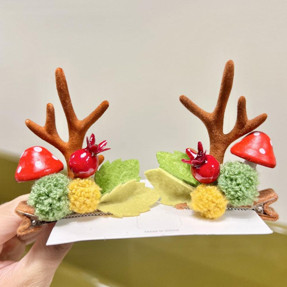 Christmas Antler Hair Clip Plush Hair Accessory Headwear Cute Barrettes Christmas Decoration Festival Gift For Women Girl