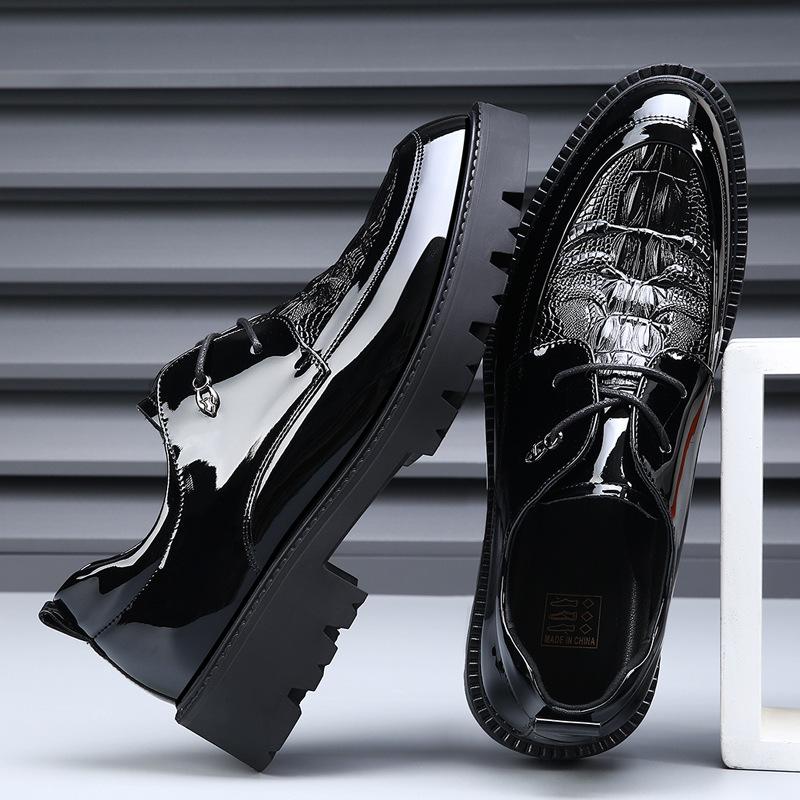 

Мужская обувь больших размеров 47 48, новая весенняя, деловая, дышащая, с увеличением роста, повседневная кожаная обувь, мужская обувь для жениха на свадьбу 38