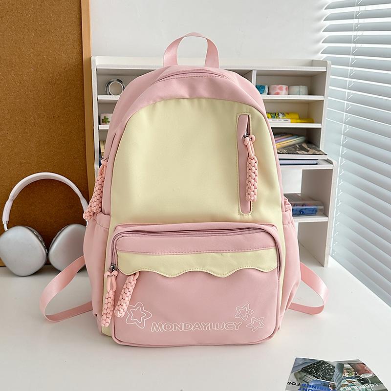 High-value schoolbag for girls, junior high school students, large-capacity backpack, dopamine soft girl travel backpack
