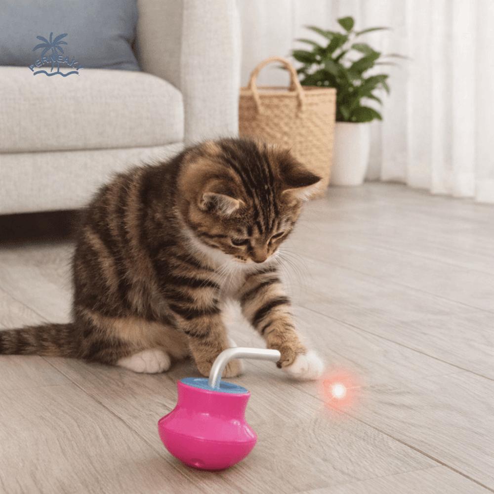 360° Rotation Automatic Laser Cat Toy USB Charging Anti-Collision Cat Tumbler Toy Infrared Laser Interactive Pet Toy