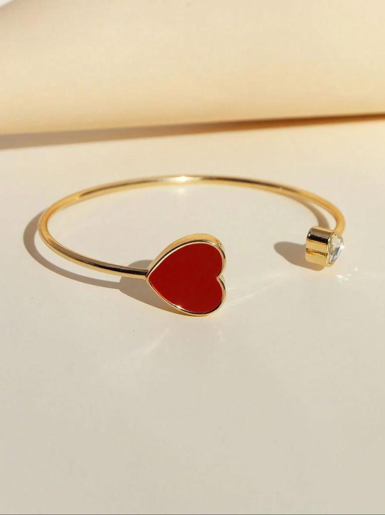 Bracelet Femme Simple Cœur Ouvert avec Taille Réglable, Convient pour le Port Quotidien et les Vacances