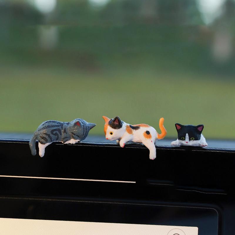 Cat Car Dashboard Decor Car Cartoon Display Screen Decor 5PCS Cute Display Screen Charm Portable Ornaments For Vehicles Home