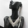 Water Drop Necklace Set Bridal Jewelry Rhinestone Jewelry Four-Piece Set