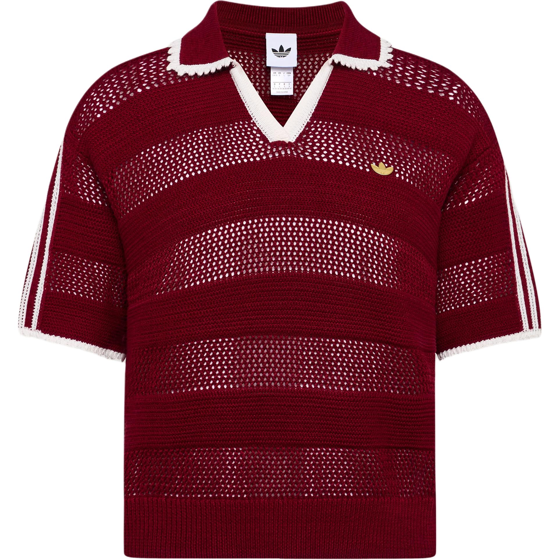 Adidas Originals Resort Hollow Knit Short Sleeve Polo Shirt Women tops KX0714 S