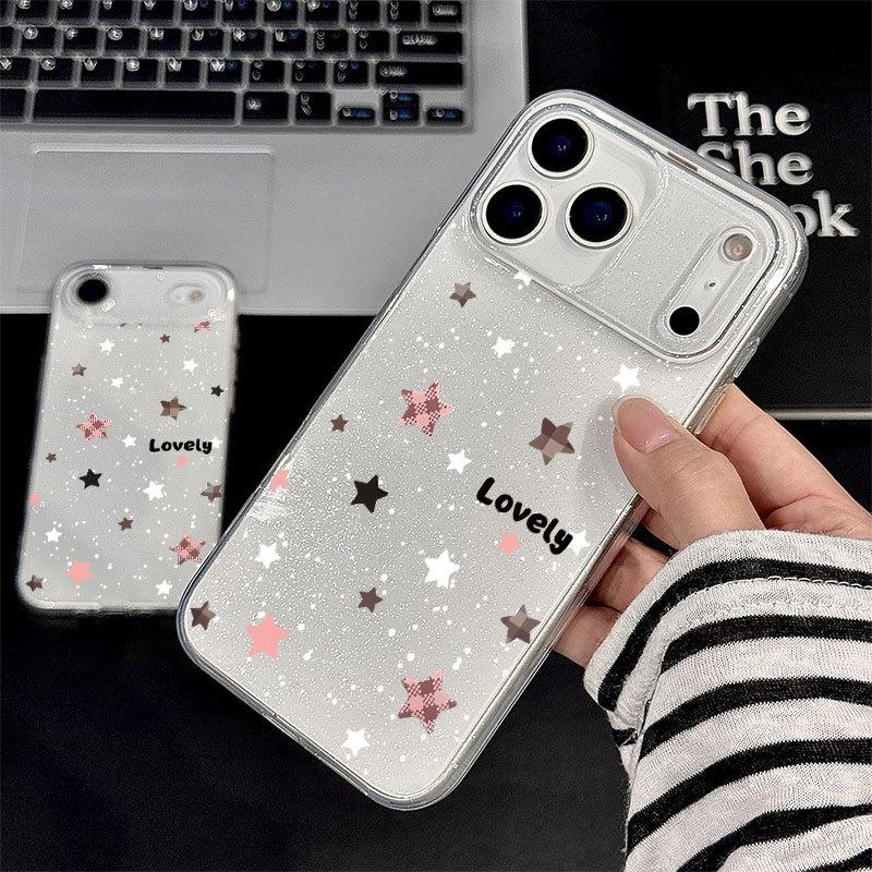 

Білий Блискучий Зірковий М який Чохол для iPhone 17 Pro Max - Милий Дизайн з Дрібним Блиском, Підходить для Моделей 15, 16, 17 Air та 16 Plus iPhone 11 Pro Max