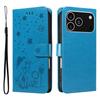 For iPhone 17 Pro Leather Wallet Case Cat Bee Pattern Phone Cover Stand