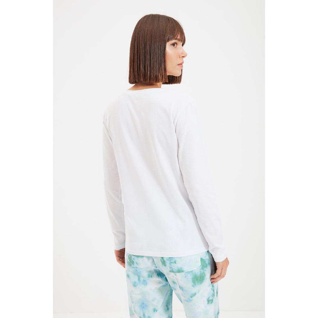 Black 100% Cotton Regular/normal Fit Basic V-neck Long Sleeve Knitted T-shirt Twoaw21ts0099
