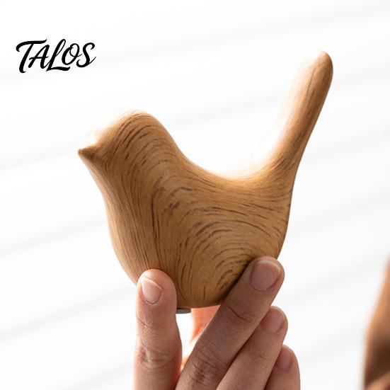 Durable Ceramic Decorative Birds Bird Figurines with Wood Grain Look, Modern Home Decor Animal Sculptures, Stylish Room for Living Bedroom Office