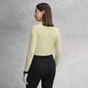 FILA Golf Series Trendy Fashion Simple Casual Sports Training Versatile Slim Fit Long Sleeve Polo Shirt Women tops Mustard-Yellow A11W615214FYE