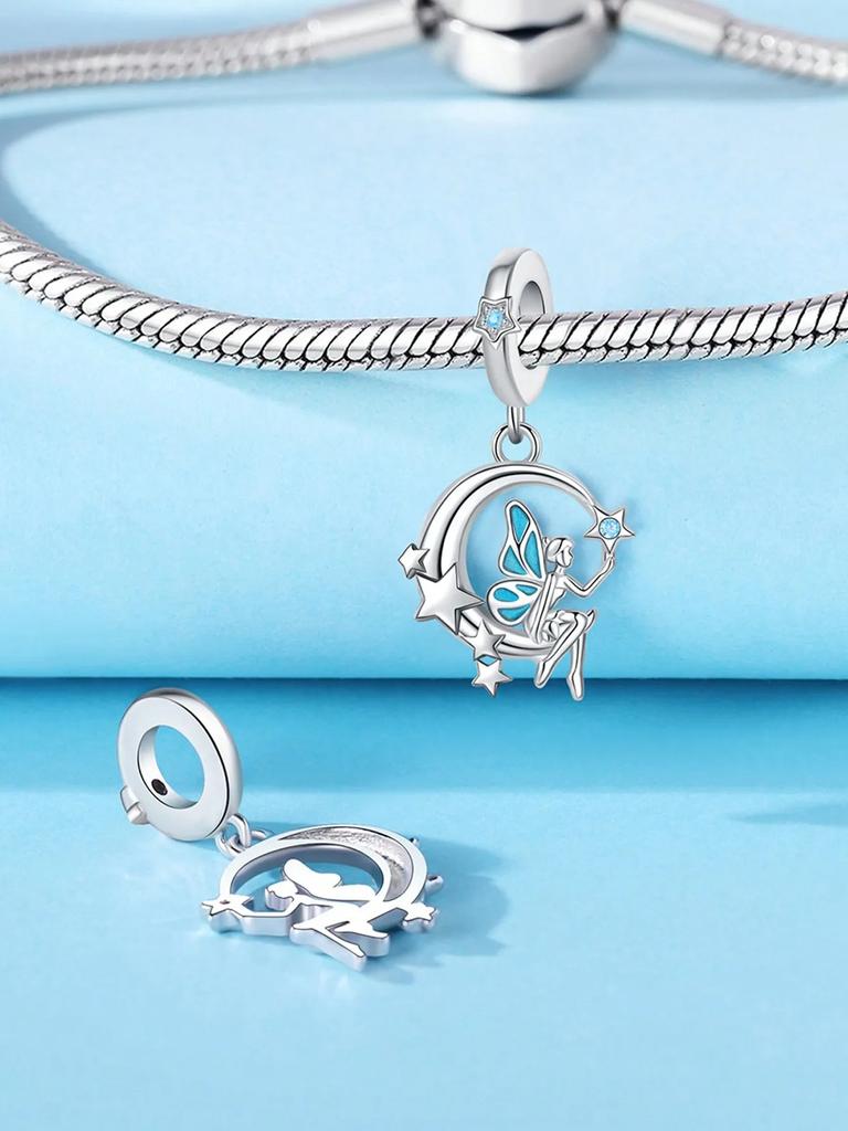Charms Plata Starry Sky Astronaut Moon Bear Beads Copper Plated Fitcopperoriginal Bracelet For Jewelry Making Diy Charm