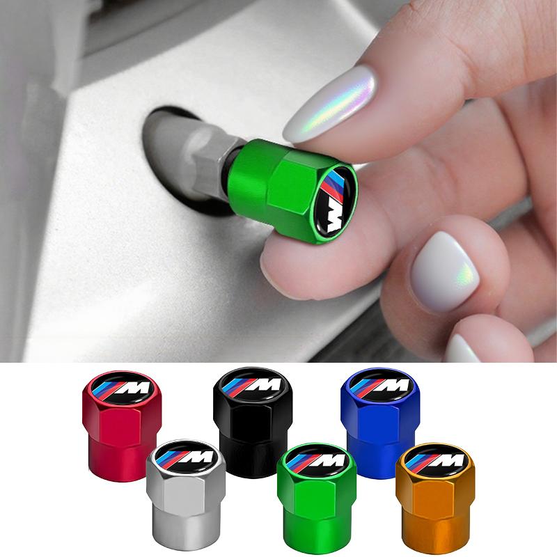 4Pcs/Set Car Wheel Tire Valve Caps Metal Stem Cover For Bmw M3 M4 M5 M6 F20 F30 G20 F34 F10 G30 F11 X3 F25 X4 I3 1 3 5 Series