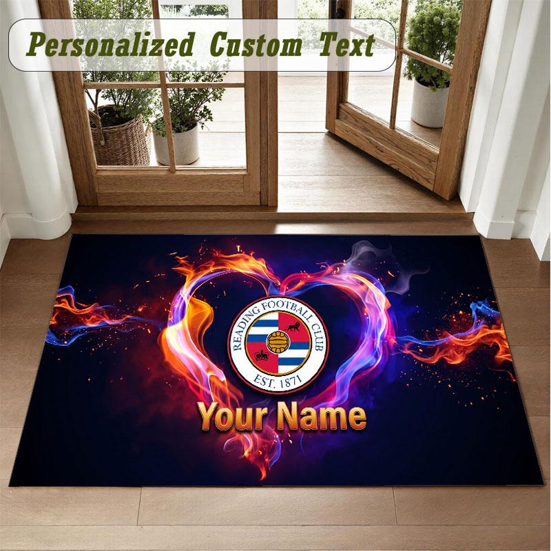Crystal Velvet Square Rug Custom NameReading FC Pattern Non Slip Home Floor Decor Rug