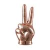 Set of 3 Hand Sign Gesture Showpiece Statue Collectible Figurines (Ceramic, Copper) for Home Decor Living Room Bedroom Wall Shelf Office Table