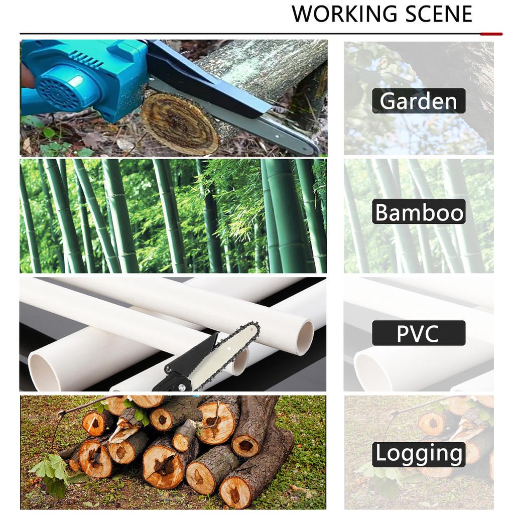 8 Inch Brushless Electric Chain Saw Cordless Handheld Pruning Chainsaw Portable Woodworking Saw Cutting Power Tools