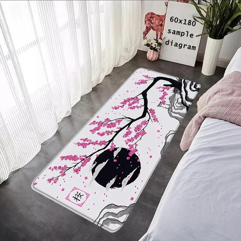 Japanese Cherry Blossom Carpet Mat Rug - Sakura Moon Pattern Home Decoration for Bedroom Living Room Rugs for Bedroom Home INS