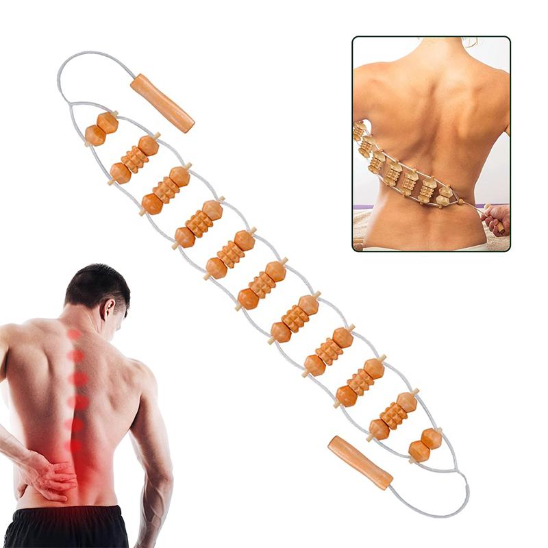 1pcs Therapy Massage Tool Back Massager Roller Rope for Body Shaping Pulling Back Artifact Can Open the Back Roller Massage Fitness Tool