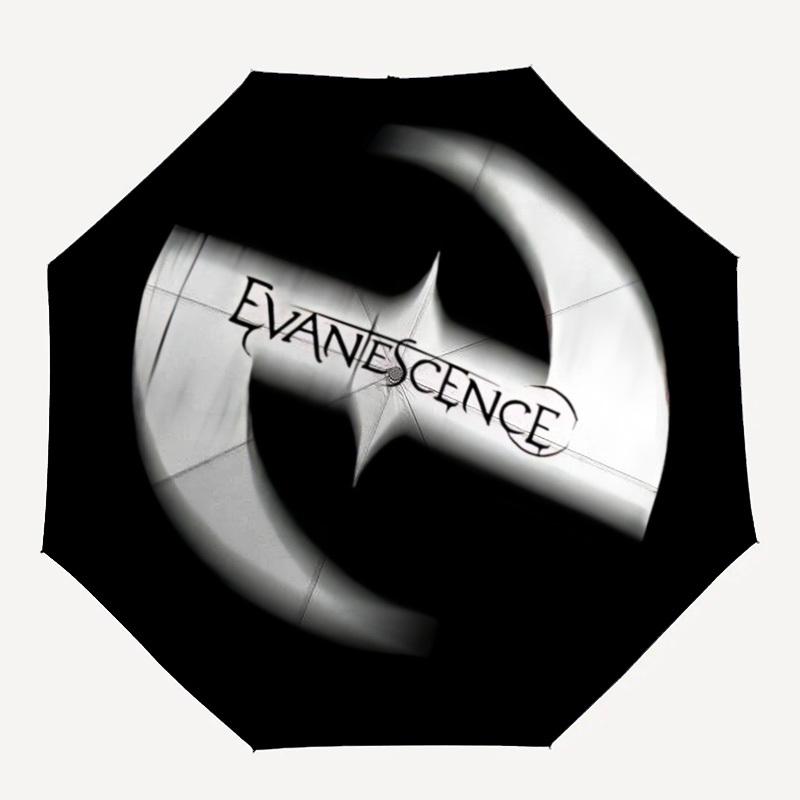 

1pc Evanescence Automatic Umbrella 8-Rib Portable Folding Black Iron Frame for Outdoor, Beach, Travel a0905197