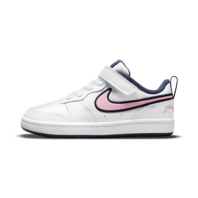 Nike Court Borough 2 Low 2 SE Slip Resistant Cushioning Abrasion Resistant Low top Skateboard Shoes White Blue Pink DB3093-100
