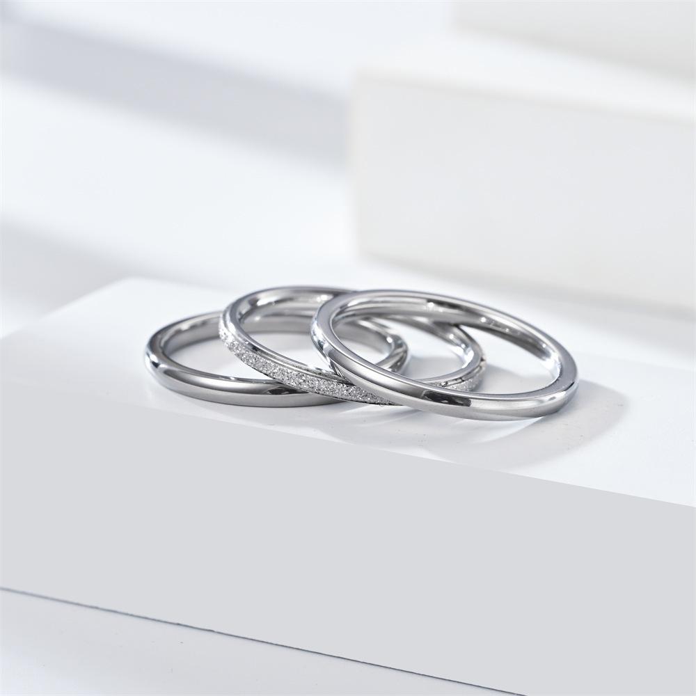 Sleek Stainless Steel Titanium Ring for Women - Non-Fading, High-End French Design