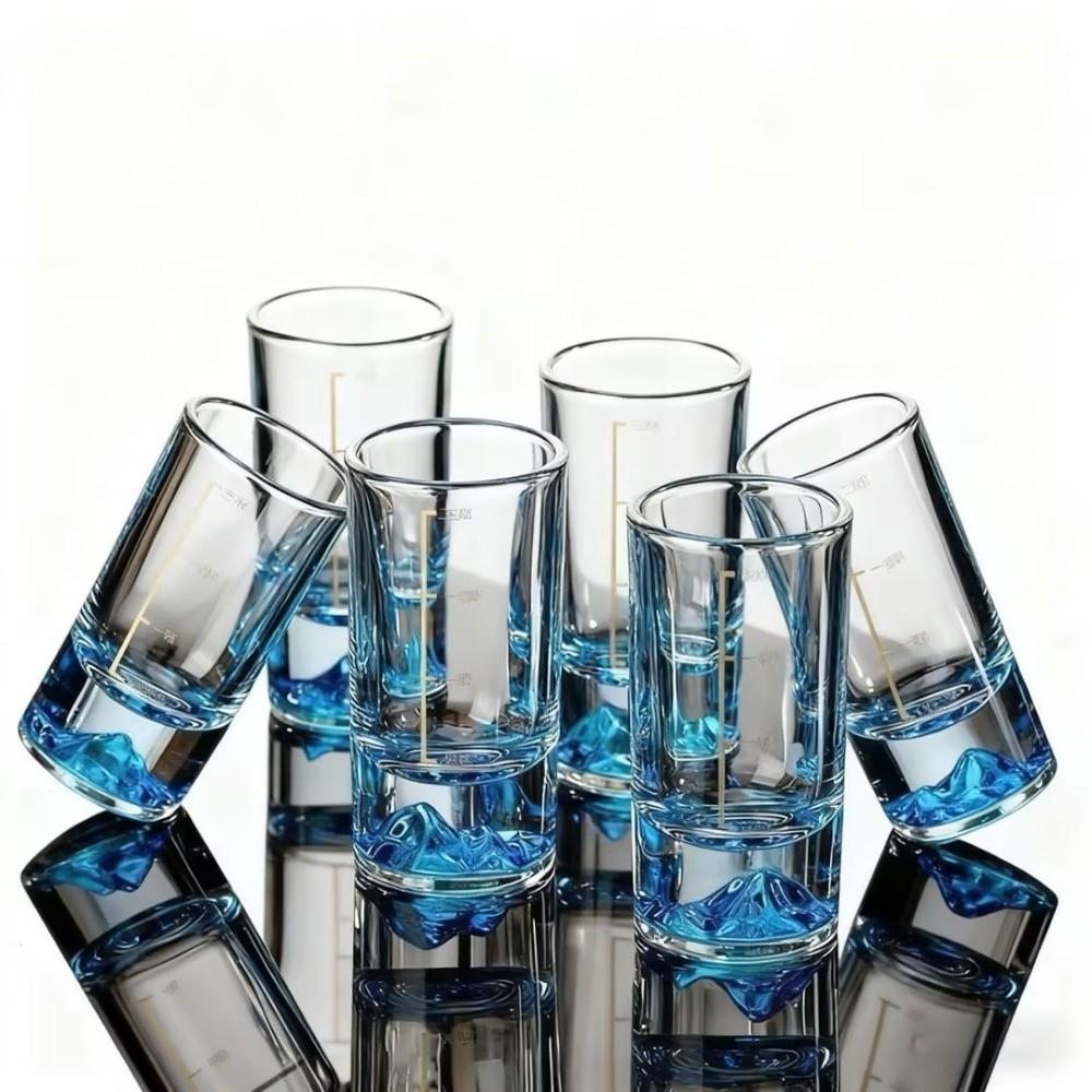 6 PCS/SET Transparent Shot Glass With Scales Liquor Glass Drink Cup Wine Dispenser Gift Giving