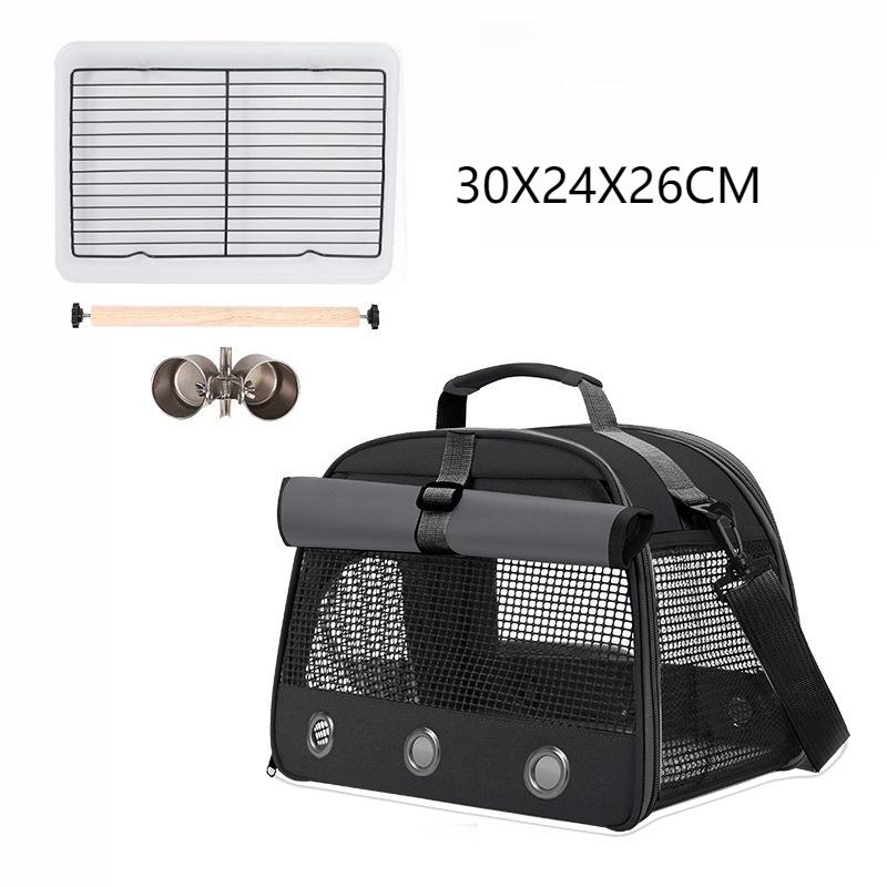 Portable Parrot Bag Bird Bag Breathable Bird Cage Porous Handbag with Tray Cup-eating Birdcage Bird Cage Pet Parrot Carrier Bag