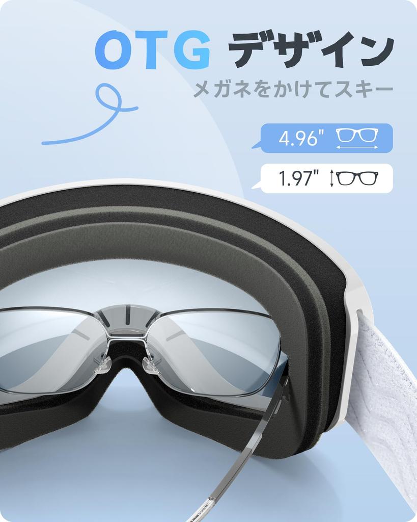 RIOROO Ski and Snowboard UV Wide Field of Impact Long Suitable for Ages and Winter Ski and Competitions Kids' Goggles, 100% Protection, OTG,