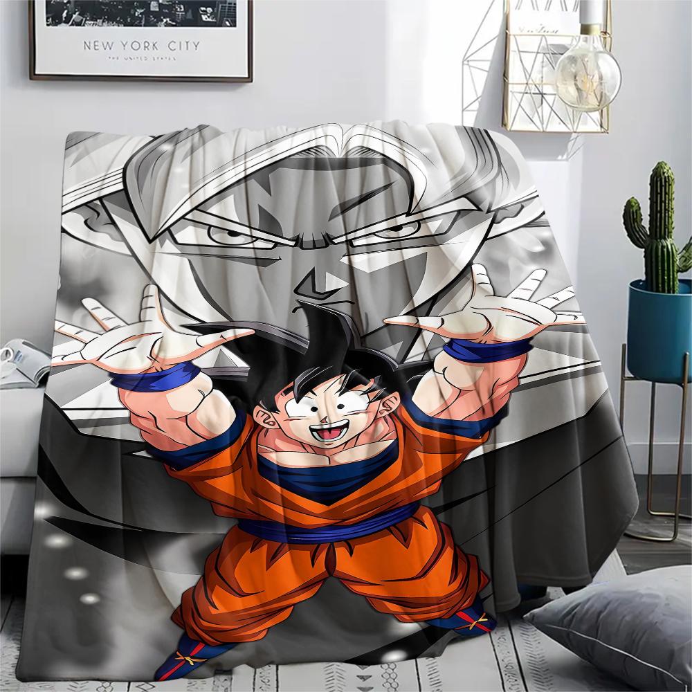 Dragon Ball Character Print Flannel Blanket High Quality Comfortable for All Seasons Home Decor Warmth and Comfort Perfect for Christmas Gifts