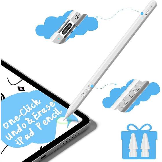 

HOU Карандаш для Apple iPad, Зарядка USB-C, Сильное магнитное притяжение, Скрытый порт для зарядки, Поддержка отмены и Ластика, Долгое время работы от аккумулятора, Подходящий стилус белый