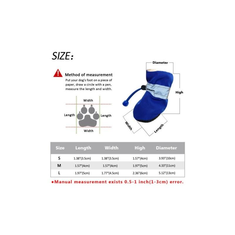 Zapatos Botas Reflectantes Antideslizantes de Calidad Premium para Perros, 4 Piezas, Diseño Impermeable Acolchado de Forro Polar Suave