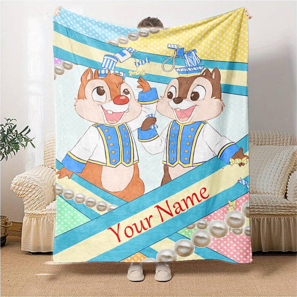 Coperta personalizzata con nome 'n' Dale Adventure per Divano e Letto, Coperta Peluche Accogliente e Morbida Super Morbida e Calda per Autunno e Inverno. 0908425