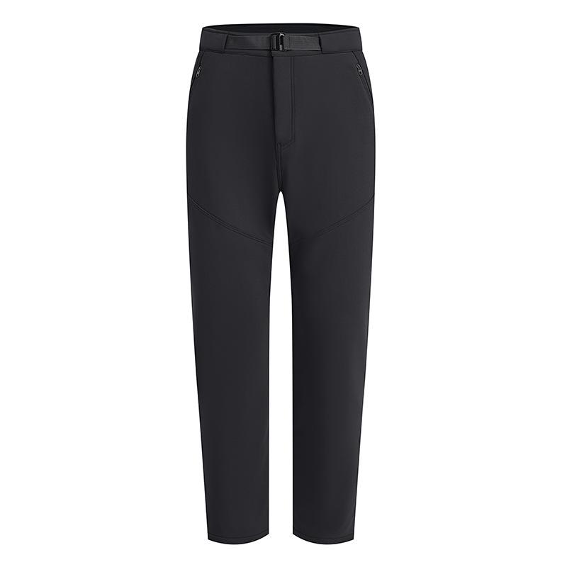 Men's Outdoor Windproof Splash-Proof Fleece-Lined Hiking Pants for Autumn and Winter