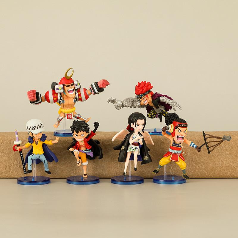 One Piece Figurines Set Pvc Anime Cartoon Luffy Robin Usopp Franky Kid Figures 7cm Collectibles