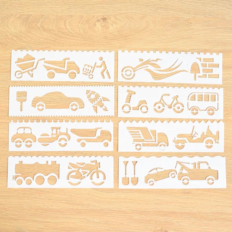 Fromthenon 8-teiliges Set Zahlen Buchstaben Pflanzen Malvorlage Prägung Do-It-Yourself Journal Vorlage Schablonen Für Scrapbooking Planer