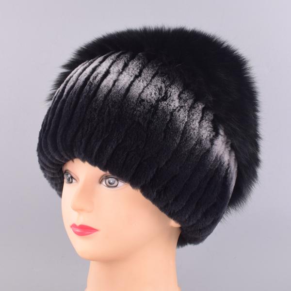 Natural Rabbit Fur Hat Winter Warm Hats for Women Thick Diamond Fashionable Stylish Girls Outdoor Hat Accessory White Snow Caps